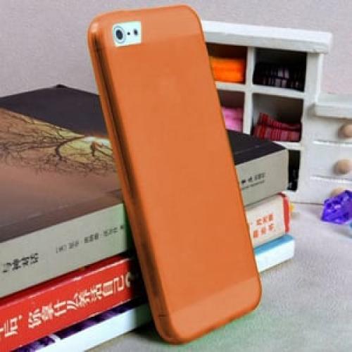 Силиконовый чехол ультратонкий 0.7мм Оранжевый для Iphone 5