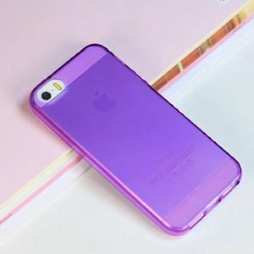 Силиконовый чехол ультратонкий 0.7мм Фиолетовый для Iphone 5-5s
