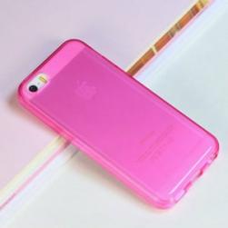 Силиконовый чехол ультратонкий 0.7мм Ярко Розовый для Iphone 5/5s
