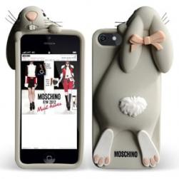 Силиконовый чехол Moschino Violetta Rabbit серый для iPhone 5/5s