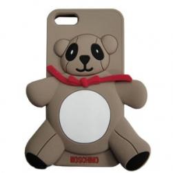 Силиконовый чехол Moschino Agostino Panda коричневый для iPhone 5/5s