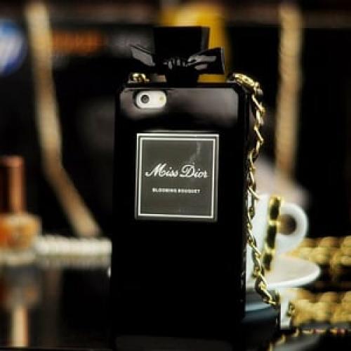 Силиконовый чехол Miss Dior Bottle Black Черный для IPhone 5-5s