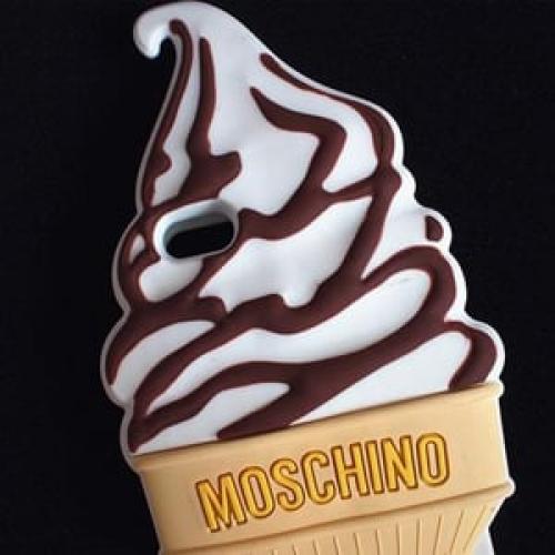 Силиконовый чехол Moschino Ice Cream Мороженое коричневое  для IPhone 5-5s