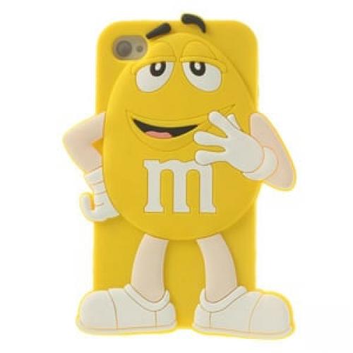 Силиконовый чехол 3D M&M’s (эм-энд-эмс) Желтый на iPhone 5-5S