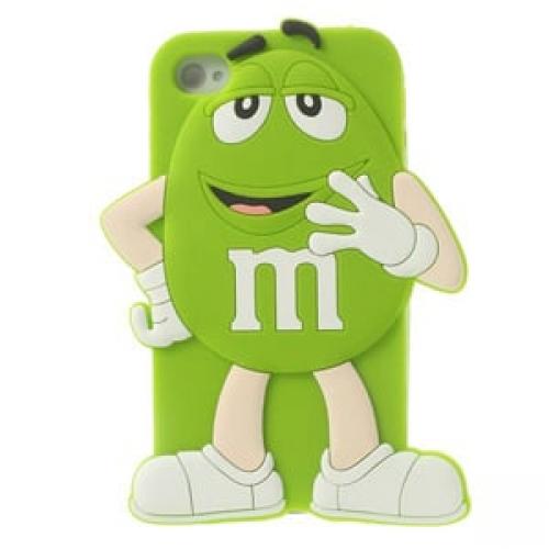 Силиконовый чехол 3D M&M’s (эм-энд-эмс) Зеленый на iPhone 5-5S