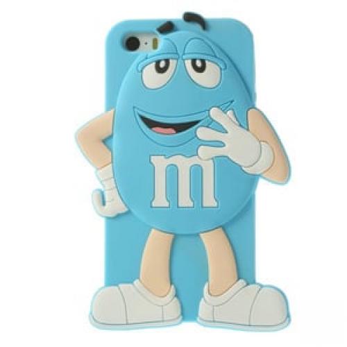 Силиконовый чехол 3D M&M’s (эм-энд-эмс) Голубой на iPhone 5-5S
