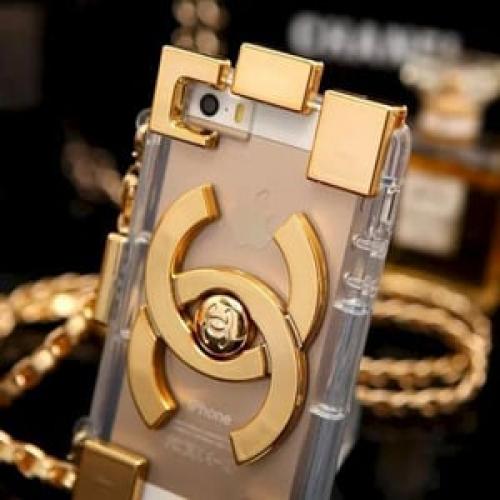 Силиконовый чехол Шанель с золотом для IPhone 5-5s