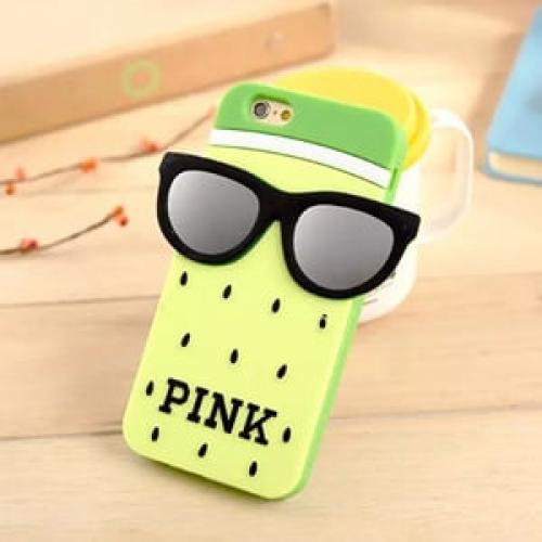 Силиконовый чехол Pink Glasses Watermelon Желтый для IPhone 5-5s