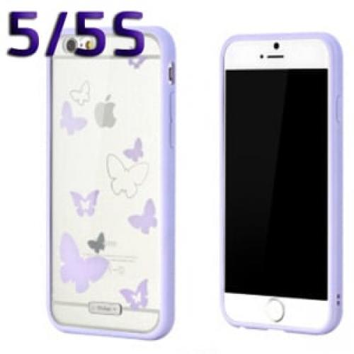 Чехол накладка Lims Butterfly Фиолетовый с прозрачным для IPhone 5-5s
