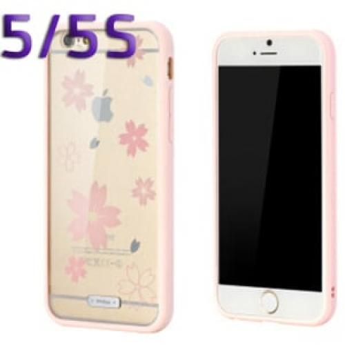 Чехол накладка Lims Flower Св.Розовый с прозрачным для IPhone 5-5s