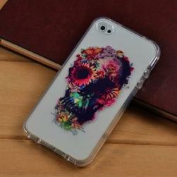 Силиконовый чехол Skull With Flowers для IPhone 5/5s