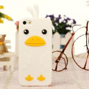 Силиконовый чехол Cute Ducky Белый для IPhone 5/5s
