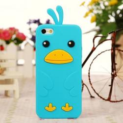 Силиконовый чехол Cute Ducky Голубой для IPhone 5/5s
