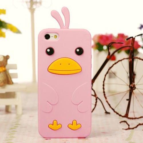 Силиконовый чехол Cute Ducky Розовый для IPhone 5-5s