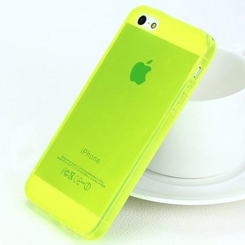Силиконовый чехол c полосками Желтый для IPhone 5-5s