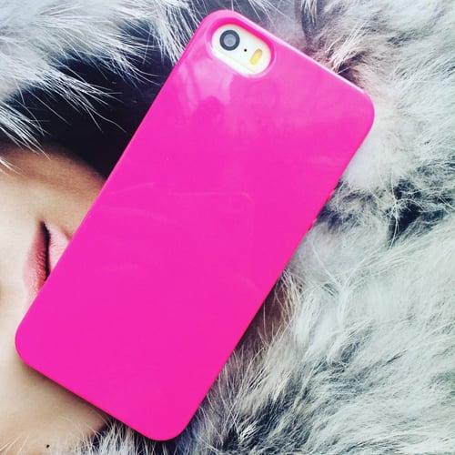 Силиконовый чехол Candy Color розовый для iPhone 5-5s
