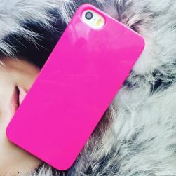 Силиконовый чехол Candy Color розовый для iPhone 5/5s