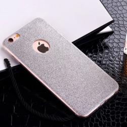 Cиликоновый чехол Блестки Серебро для iPhone 5&5s&5se