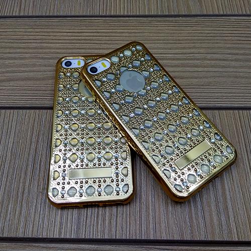 Силиконовый чехол Luxury Diamond Gold Золото для iPhone 5-5s-5se