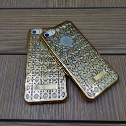 Силиконовый чехол Luxury Diamond Gold Золото для iPhone 5/5s/5se
