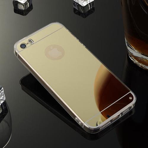 Силиконовый чехол Зеркальный Золото для iPhone 5-5s-5se