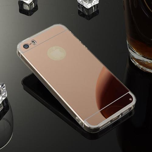 Силиконовый чехол Зеркальный Розовое Золото для iPhone 5-5s-5se