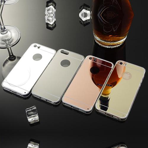 Силиконовый чехол Зеркальный Серебро для iPhone 5-5s-5se