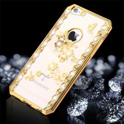Силиконовый чехол со стразами Spring Gold Золотой для iPhone 5/5s/5se