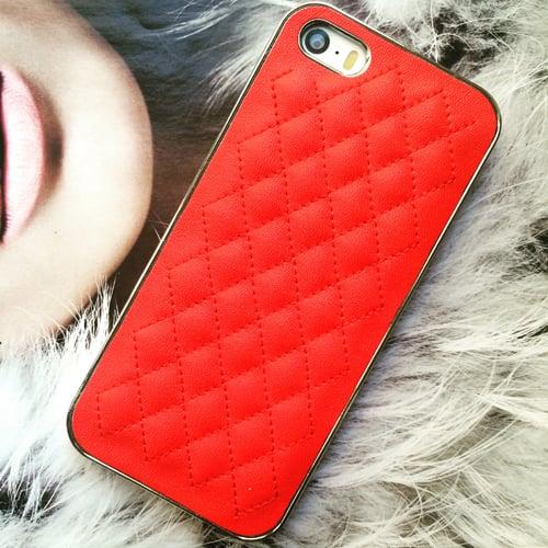 Чехол Люксори Luxury Красный с серебром для IPhone 5-5s