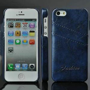 Чехол-накладка Fashion Кожаный Синий на iPhone 5/5S