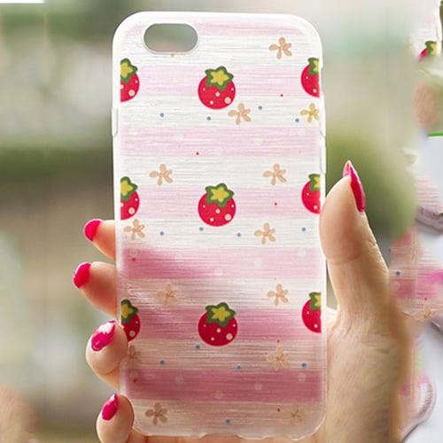 Cиликоновый чехол Arsenal Strawberry Striped для iPhone 6s Plus