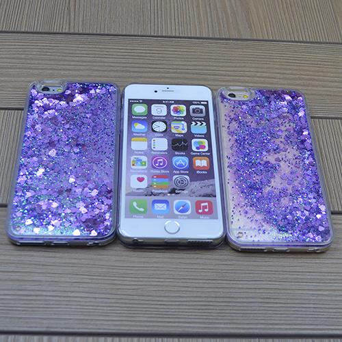 Силиконовый чехол с пластиковой крышкой Блестки Фиолетовый для iPhone 6+&6s Plus