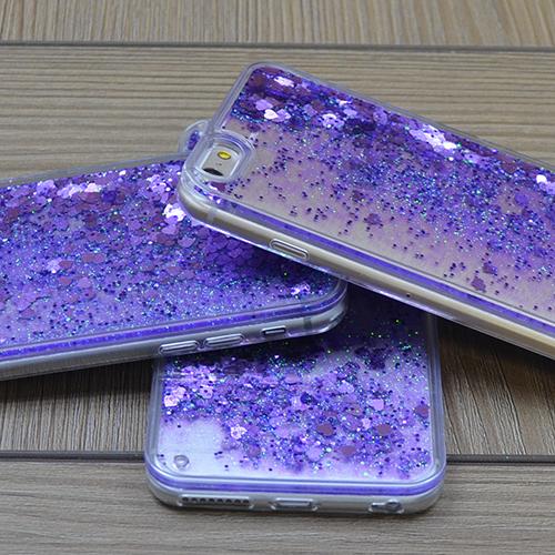 Силиконовый чехол с пластиковой крышкой Блестки Фиолетовый для iPhone 6+&6s Plus
