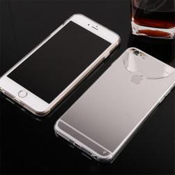 Силиконовый чехол Зеркальный Серебро для iPhone 6/6s Plus