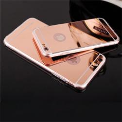 Силиконовый чехол Зеркальный Розовое Золото для iPhone 6/6s Plus