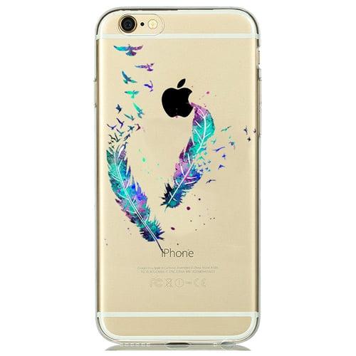 Силиконовый чехол Watercolor Art Colored Feathers для iPhone 6+&6s Plus