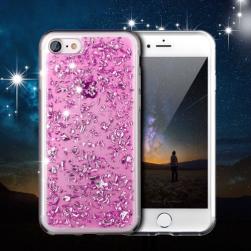 Силиконовый чехол с блестками Розовый для iPhone 7