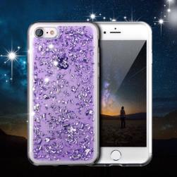 Силиконовый чехол с блестками Фиолетовый для iPhone 8