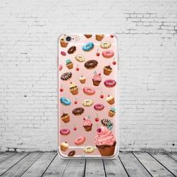 Cиликоновый чехол Cute Cupcakes & Donats для iPhone 8