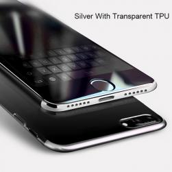 Силиконовый чехол Серебро с прозрачным для iPhone 7&8