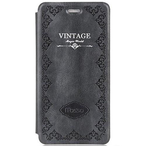Кожаный чехол Vintage Mosso Book Gray Серый для iPhone 7&7s