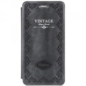 Кожаный чехол Vintage Mosso Book Gray Серый для iPhone 8