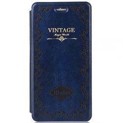 Кожаный чехол Vintage Mosso Book Deep Blue Темно-Синий для iPhone 8