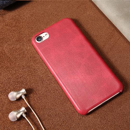 Кожаная чехол накладка ультратонкая Красная для iPhone 8