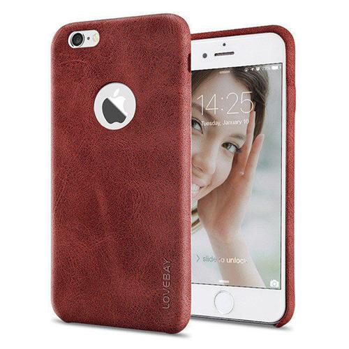 Кожаная чехол накладка ультратонкая с вырезом Красная для IPhone 7