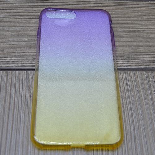 2х цветный силиконовый чехол Фиолетовый с желтым для iPhone 8 Plus