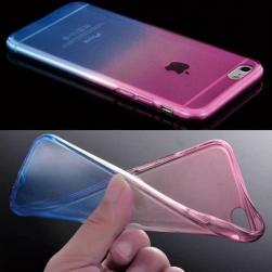 2х цветный Розовый с голубым силиконовый чехол для iPhone 8 Plus
