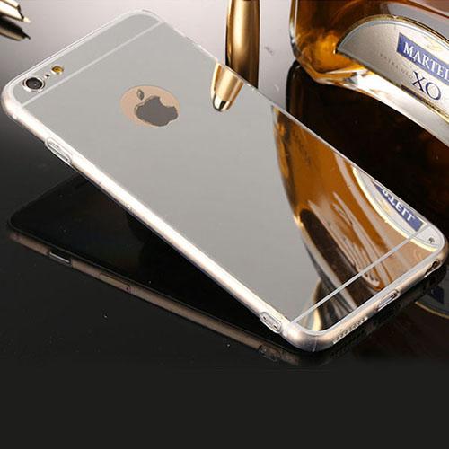 Силиконовый чехол Зеркальный Серебро для iPhone 7 Plus