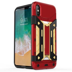 Чехол Бампер X-Trex Rugged Card Kickstand - Red / Gold для IPhone X