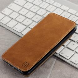 Чехол Кожаный Slim Genuine Leather Flip Wallet - Tan для IPhone X